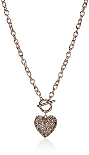GUESS Damen-Halskette mit Herz-Anhänger, Einheitsgröße, Kristall, Kristall