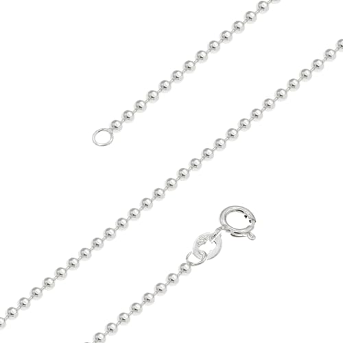 Bella Carina Silberkette Damen Kugelkette facettiert 2 mm Stärke, 45 cm - 90 cm 925 Silber (90)