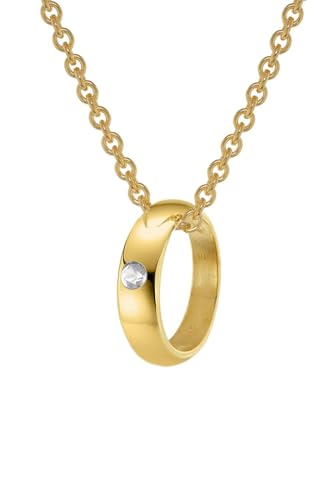 trendor Anhänger Taufring Gold 333 mit goldplattierter Silberkette 39475-40 40 cm