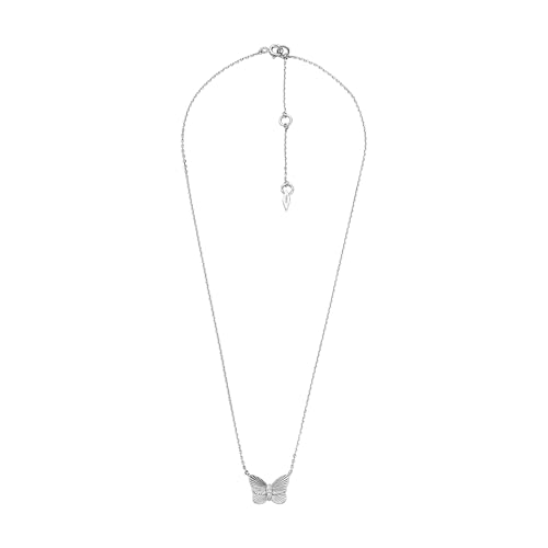 Fossil JFS00619040 Damen Collier Schmetterling 925 Silber weiß Zirkonia 40,5 cm