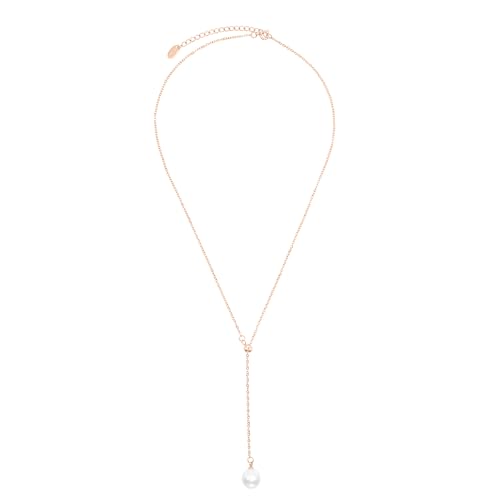 Heideman Halskette Talisa Damen - aus hochwertigem Edelstahl - silber gold rosegold farbend - Kette für Frauen mit Perle weiß - 43cm lang mit Verlängerungskettchen