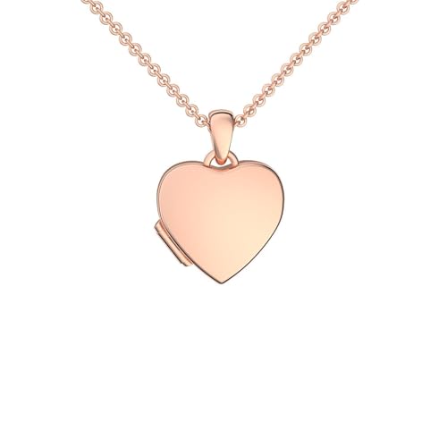 Foto Medaillon Herz Rotgold hochwertig vergoldet Herzkette Herz Anhänger zum Öffnen mit Kette inkl. GRATIS Luxus-Etui + Herzmedaillon - Herz Amulett Fotos Bild Bilder FF98 VGRT45