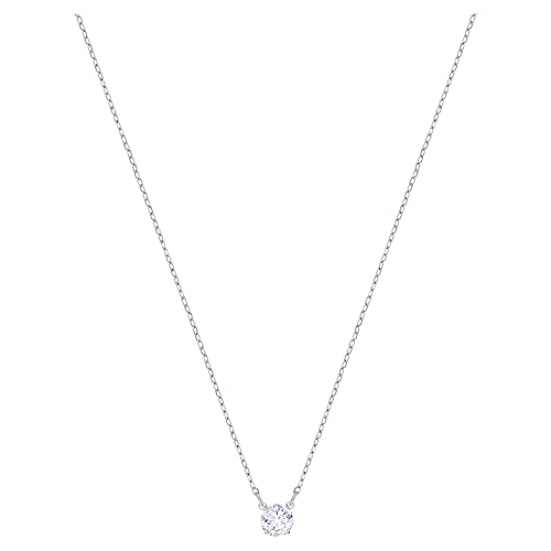Swarovski Attract Round Halskette, Rhodinierte Damenhalskette Weißem, Funkelndem Swarovski Kristall
