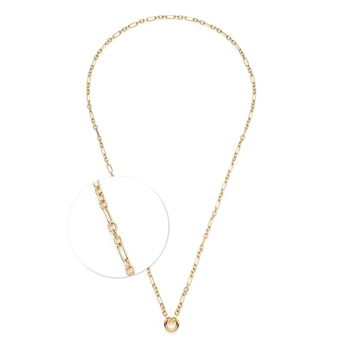 JEWELS BY LEONARDO Halskette Clip & Mix Ninon • Anker-Kette aus goldfarbenem Edelstahl • Zwischenring für Charms Anhänger • 70-71,3 cm Länge • Schmuck Geschenk für Frauen • 025597