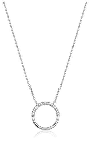 Michael Kors Women's Precious Metal-Plated Sterling Silver Pav¿ Circle Starter Necklace