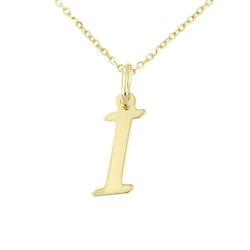 Lucchetta Schmuck, Goldkette Damen 375 Echtgold, für Damen Kette mit Anhänger Buchstabe Initialen Namen A B C D E F G H I J K L M N O P Q R S T U V Y X Z aus 9 Karat Gelbgold – 45