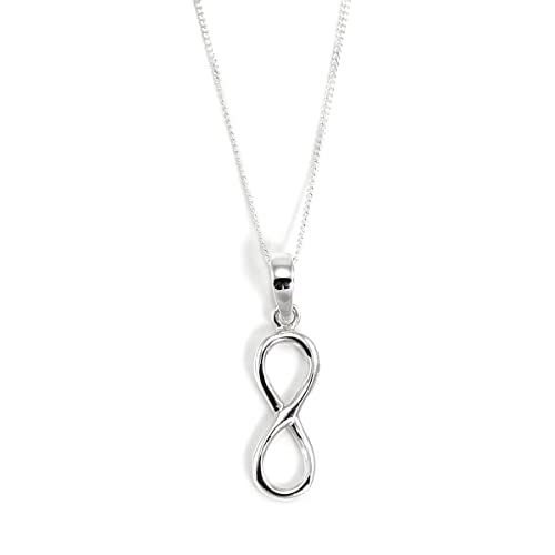 jewellerybox Sterling-Silber Unendlichkeit Infinity Symbol Schmuckanhänger mit Kette | Kettenlänge: 45,7cm (18 Inch)