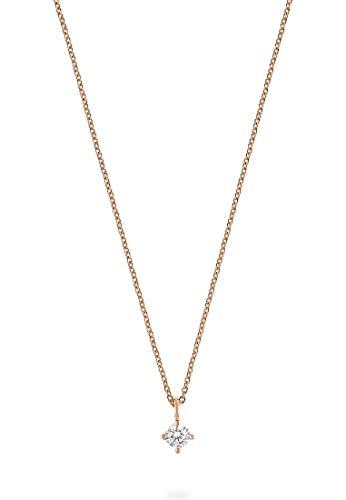 ESPRIT Damen-Kette 925er Silber 1 Zirkonia One Size Roségold 32022996