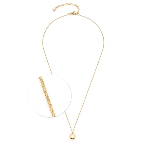 JEWELS BY LEONARDO Halskette Ciao Philly • kurze Panzer-Kette aus goldfarbenem Edelstahl • minimalistisches Ring-Anhänger • 45-50 cm Länge • Schmuck Geschenk für Frauen • 024982