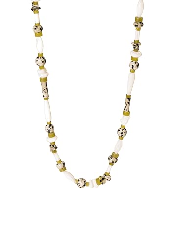 Purelei® Coast Kette Damen – Edelstahl 18K vergoldet – mit Perlmutt, Dalmatiner-Jaspis & Serpentin – Verstellbare Länge 40–45 cm – Zeitloses Design inspiriert von Küsten & Natur