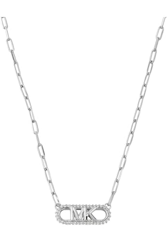 Michael Kors Damen Premium Kors MK Sterling Silber Pavé Empire Link Anhänger Halskette, MKC1655CZ040