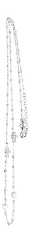 Hobra-Gold 50 cm zarte Silberkette 925 mit Kreuz und Zirkonias Halskette Silber Collier
