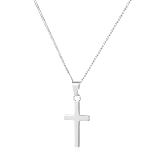 ALEXCRAFT Kreuz Kette Silber Halskette für Damen Herren Mädchen Kette mit Kreuz Geschenk für Frauen Freundin Mama Mädchen