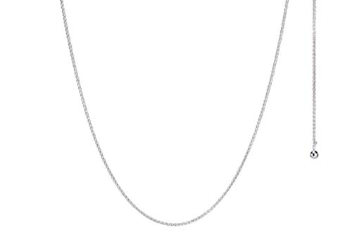 SILBERMOOS Damen Kette Silberkette frei längenverstellbar feines Fuchsschwanz Geflecht, 925 Sterling Silber, 70 cm, Länge:70 cm