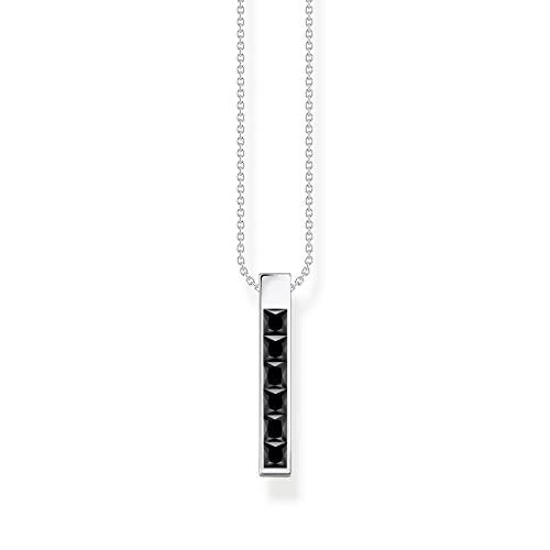 Thomas Sabo Damen Kette mit schwarzen Steinen Silber, aus leicht geschwärztem 925er Sterlingsilber, Länge 45cm, KE2113-643-11-L45V