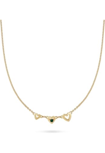 JETTE Damen-Kette 925er Silber, recycelt 1 Smaragd One Size 88994175