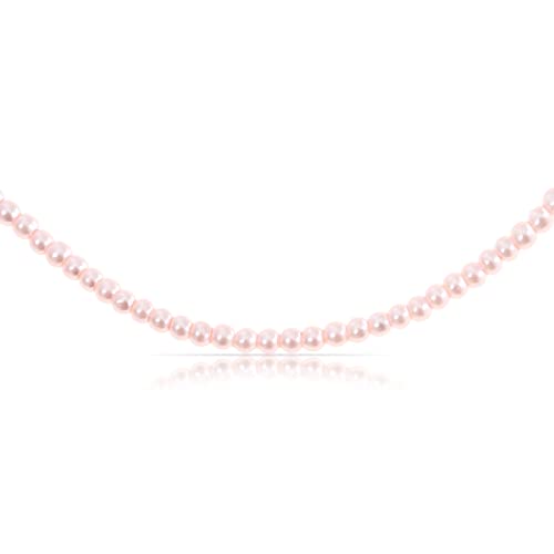 Made by Nami Designer Perlen-Choker • Damen Halskette mit Süßwasserperlen • Filigranes Perlenhalsband • Perlen-Kette Wasserfest • Handmade Strand & Surfer Schmuck (Rose Small Pearls)