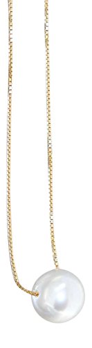 Hobra-Gold Venezianerkette Silber 925 rhod. oder vergoldet mit grosser Perle Silberkette