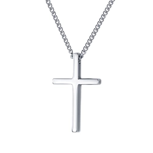 Tadipri 1 Stück Kreuz Kette Halskette Kreuz Symbol Basic in Silber (lichtecht & schweißfest)