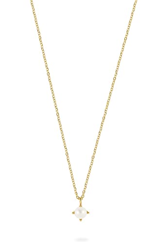 ESPRIT Damen-Kette 925er Silber Süßwasserperle One Size Gelbgold 32023036