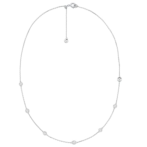 Michael Kors – Premium Kors Brilliance Station-Halskette aus Sterlingsilber für Damen, MKC1714CZ040