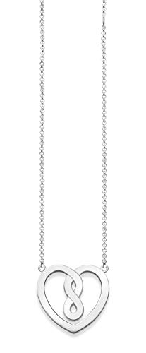 THOMAS SABO Unisex-Kette mit Anhänger 38-42cm Unendlichkeit Herz Halskette 925 Silber 0.1 cm - KE1496-001-12-L42v