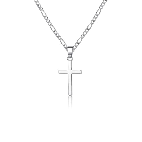 USEEDOVIA Klein Kreuz Kette Damen Halskette Herren | Jesus Kreuz Kette Silber Schmuck Geschenk für Frauen Mutter Tochter Muttertag mit Geschenkbox