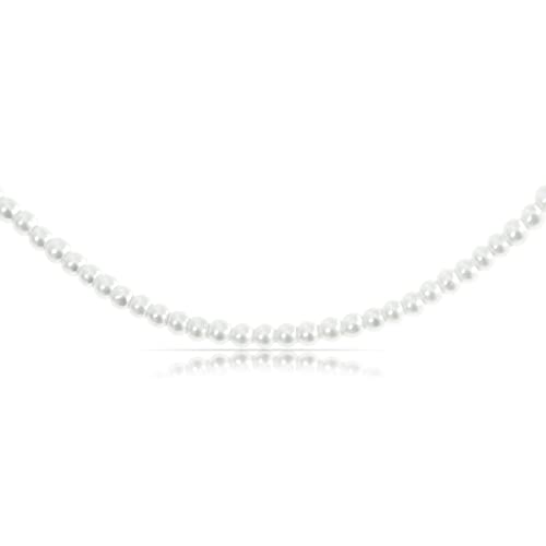 Made by Nami Designer Perlen-Choker • Damen Halskette mit Süßwasserperlen • Filigranes Perlenhalsband • Perlen-Kette Wasserfest • Handmade Strand & Surfer Schmuck (White Small Pearls)