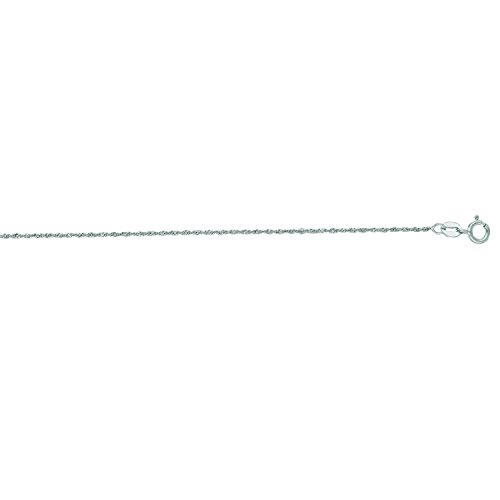 PRINS JEWELS 14 Karat 585 Gold Feine Singapurkette Weißgold 1 mm Breit (60)