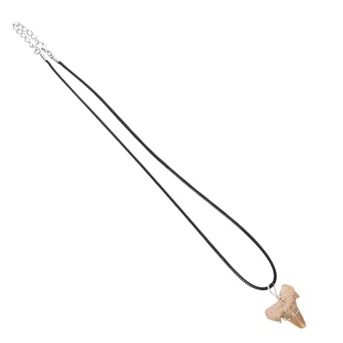 FOMIYES Haifischzahn Anhänger Halskette Herren 2–25cm Fossiler Charm aus Silber mit Lederband Outdoor Schmuck für Surfer und Reisen
