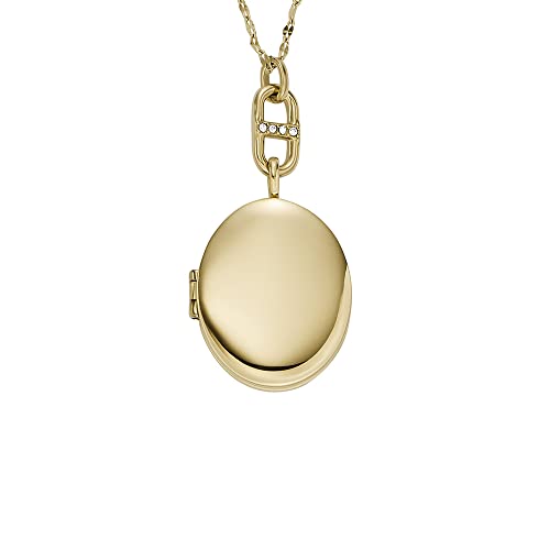 FOSSIL Halskette für Frauen Locket Collection Gold-Tone Edelstahl Kette Halskette, Länge: 400mm+50mm, JF04426710