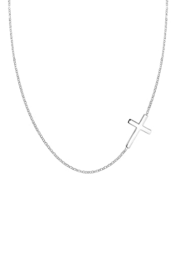 Elli Halskette Damen Kreuz Anhänger Religion Basic in 925 Sterling Silber Vergoldet
