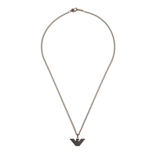 EMPORIO ARMANI Halskette Für Männer Essential, Länge: 525mm, Breite: 24mm, Höhe: 11.95mm Braun Edelstahl Halskette, EGS2935200