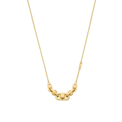 Michael Kors – Damen-Halskette „Premium Astor Link“ aus goldfarbenem Sterlingsilber mit Anhänger, MKC170800710