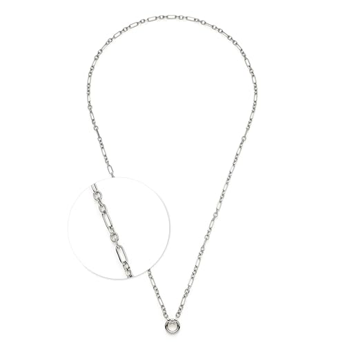 JEWELS BY LEONARDO Halskette Clip & Mix Ninon • Anker-Kette aus silberfarbenem Edelstahl • Zwischenring für Charms Anhänger • 70-71,3 cm Länge • Schmuck Geschenk für Frauen • 025596