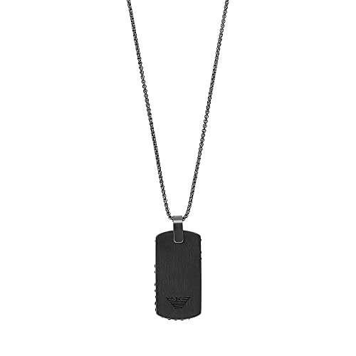 Emporio Armani Halskette Für Männer Sentimental, L 525mm X B 29.6mm X H 4mm Graue Edelstahl Halskette, EGS2847060
