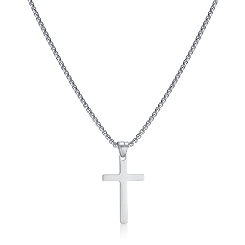 AFSTALR Kreuz Kette Herren Silber Kette mit Kreuz Anhänger Kette Christentum Schmuck Herren