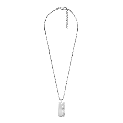 FOSSIL Halskette Für Männer, Länge: 450mm+50mm, Breite: 12.7mm, Höhe: 30.3mm Silberne Edelstahl Halskette, JF04211040