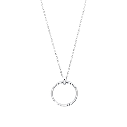 s.Oliver Kette mit Anhänger Edelstahl Damen Halsschmuck, 50+3 cm, Silber, Kommt in Schmuck Geschenk Box, 2032532