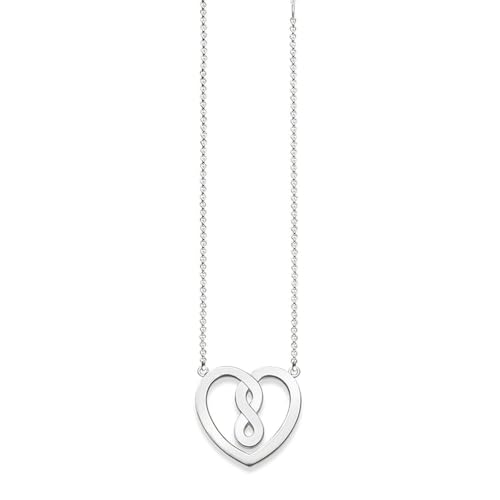 THOMAS SABO Unisex-Kette mit Anhänger 38-42cm Unendlichkeit Herz Halskette 925 Silber 0.1 cm - KE1496-001-12-L42v