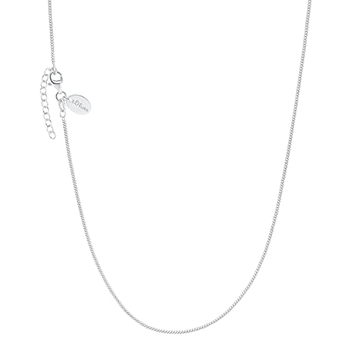 s.Oliver Halskette 925 Sterling Silber Damen Halskette, 65+5 cm, Silber, Kommt in Schmuck Geschenk Box, 2032861