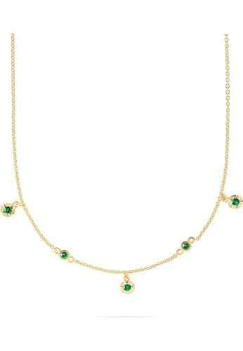 JETTE Damen-Kette 925er Silber, recycelt 5 Farbstein One Size Gelbgold 32027821