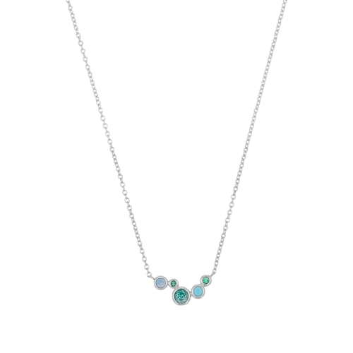 s.Oliver Kette mit Anhänger 925 Sterling Silber Damen Halsschmuck, mit Zirkonia synth., 42+3 cm, Blau, Kommt in Schmuck Geschenk Box, 2039702