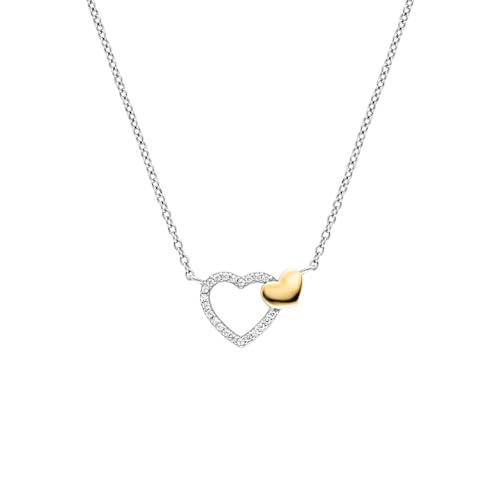 Engelsrufer Kette Bicolor Glaube, Liebe und Hoffnung für Damen aus 925er Sterlingsilber - Zirkonia - Karabinerverschluss - Länge: 40+4cm