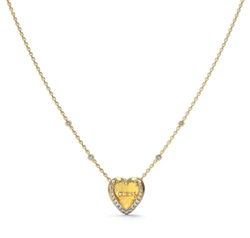 GUESS Damen-Halskette mit Herz Goldfarben Mon Amour JUBN04606JWYGT-U
