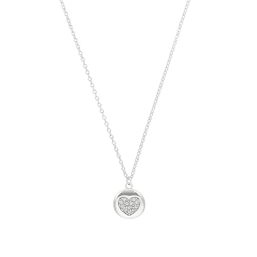 s.Oliver Kette mit Anhänger 925 Sterling Silber Damen Halsschmuck, mit Zirkonia synth., 42+3 cm, Weiß, Herz, Kommt in Schmuck Geschenk Box, 2037812