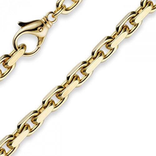 6,5mm Kette Collier Ankerkette aus 585 Gold Gelbgold, 50cm, für Herren