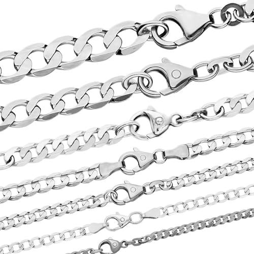 hoplo holzenplotz Silberkette Echt 925 Sterlingsilber Panzerkette Silber Halskette - Damenkette und Herrenkette Made in Germany, Kettenlänge:70cm, Kettenbreite:2.7mm