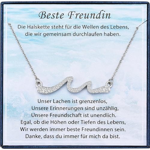 Shuxin Geschenke für Beste Freundin, Wellen Kette für Freundinnen Freundschaft Geschenk zum Geburtstag Weihnachten Abschluss