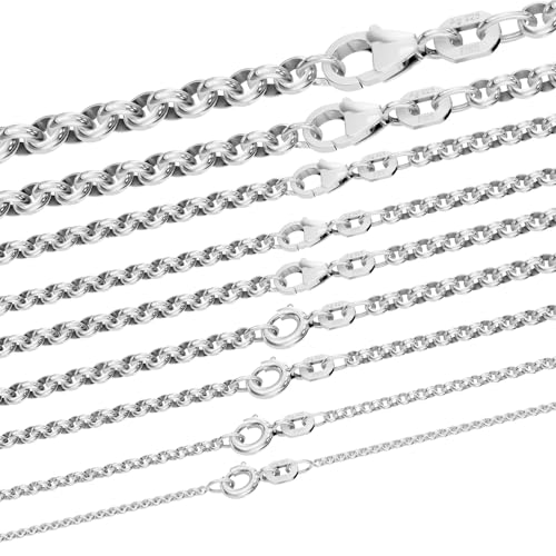 hoplo holzenplotz Silberkette Erbskette Silber massiv 925 Sterlingsilber edle Halskette, Kettenlänge:45cm, Kettenstärke:2.0mm